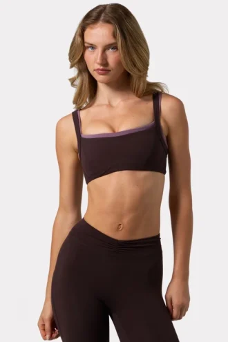 Reggiseno sportivo Soft Active con cuciture sagomate in color Espresso