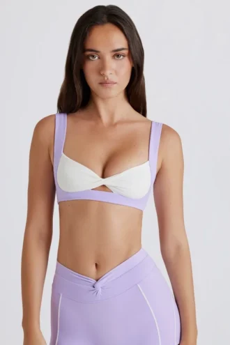 Reggiseno sportivo Soft Active con dettaglio intrecciato sul davanti in lilla