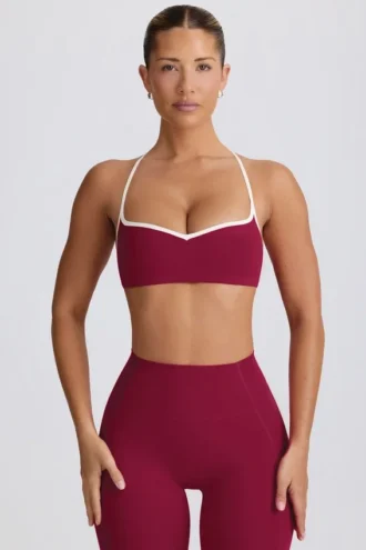 Reggiseno sportivo Soft Active con scollo a cuore in bordeaux