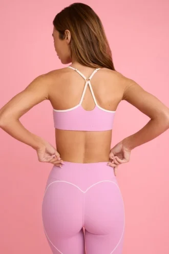 Reggiseno sportivo Soft Active con scollo a cuore in rosa antico