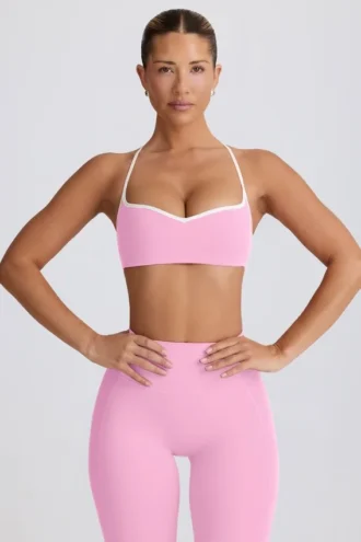Reggiseno sportivo Soft Active con scollo a cuore in rosa baby