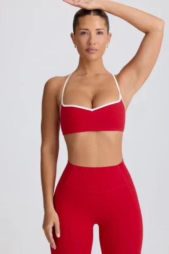 Reggiseno sportivo Soft Active con scollo a cuore in rosso acceso