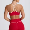 Reggiseno sportivo Soft Active con scollo a cuore in rosso acceso