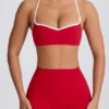 Reggiseno sportivo Soft Active con scollo a cuore in rosso acceso