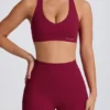 Reggiseno sportivo Soft Active con scollo a V in bordeaux