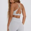 Reggiseno sportivo Soft Active con scollo a V in grigio