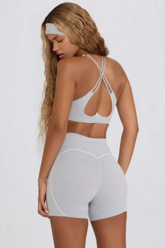 Reggiseno sportivo Soft Active con scollo a V in grigio