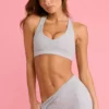 Reggiseno sportivo Soft Active con scollo a V in grigio