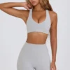 Reggiseno sportivo Soft Active con scollo a V in grigio