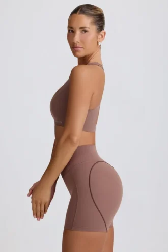 Reggiseno sportivo Soft Active con scollo a V in Mocha