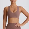 Reggiseno sportivo Soft Active con scollo a V in Mocha