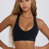 Reggiseno sportivo Soft Active con scollo a V in nero