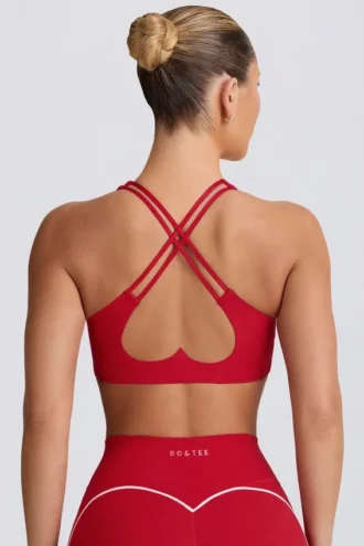 Reggiseno sportivo Soft Active con scollo a V in rosso acceso