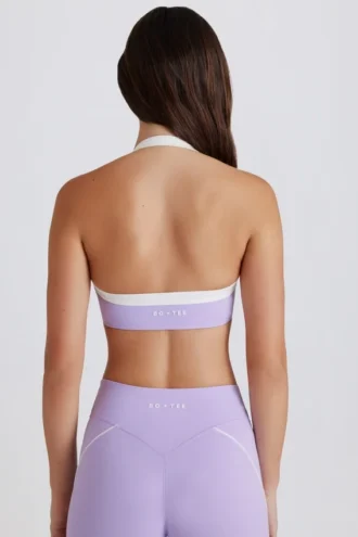Reggiseno sportivo Soft Active con scollo all’americana e parte anteriore intrecciata in lilla