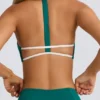 Reggiseno sportivo Soft Active con scollo rotondo in verde Varsity