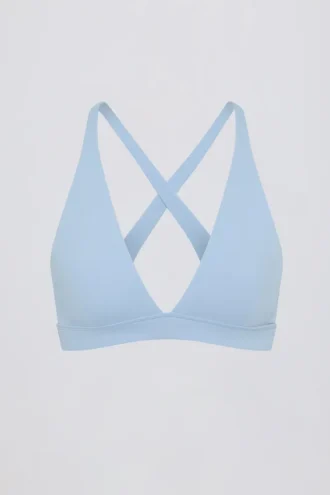 Reggiseno sportivo Soft Active con spalline incrociate in azzurro