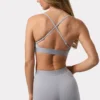 Reggiseno sportivo Soft Active con spalline incrociate in grigio melange
