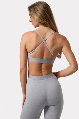 Reggiseno sportivo Soft Active con spalline incrociate in grigio melange