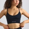 Reggiseno sportivo Super Sculpt senza cuciture con scollo rotondo in nero