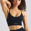 Reggiseno sportivo Super Sculpt senza cuciture con scollo rotondo in nero