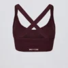 Reggiseno sportivo Super Sculpt senza cuciture con spalline incrociate in bordeaux