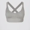 Reggiseno sportivo Super Sculpt senza cuciture con spalline incrociate sul retro in grigio melange