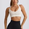 Reggiseno sportivo Super Sculpt senza cuciture con spalline incrociate sulla schiena in bianco
