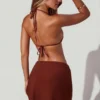 Sarong con lacci laterali in moka Sarong con lacci laterali in moka