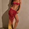 Sarong midi con ruches Gelato in giallo multicolore Sarong midi con ruches Gelato in giallo multicolore