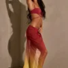 Sarong midi con ruches Gelato in giallo multicolore Sarong midi con ruches Gelato in giallo multicolore