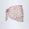 Sarong Molinas con lacci laterali a fantasia floreale rossa