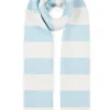Sciarpa a righe in maglia blu polvere Sciarpa a righe in maglia blu polvere