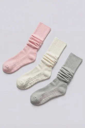 Set di 3 paia di calzini Pilates in vari colori