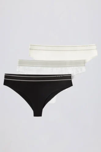 Set di slip a vita alta in fantasia multicolore