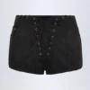 Shorts a vita media con lacci Parva in nero Shorts a vita media con lacci Parva in nero