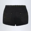 Shorts a vita media con lacci Parva in nero Shorts a vita media con lacci Parva in nero