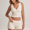 Shorts a vita media con risvolto Nina in modal con stampa floreale Shorts a vita media con risvolto Nina in modal con stampa floreale