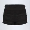 Shorts a vita media con volant Orla in nero Shorts a vita media con volant Orla in nero
