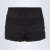 Shorts a vita media con volant Orla in nero Shorts a vita media con volant Orla in nero