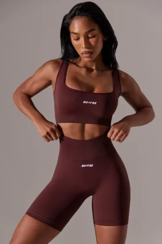 Shorts da ciclista a vita alta Super Sculpt in bordeaux