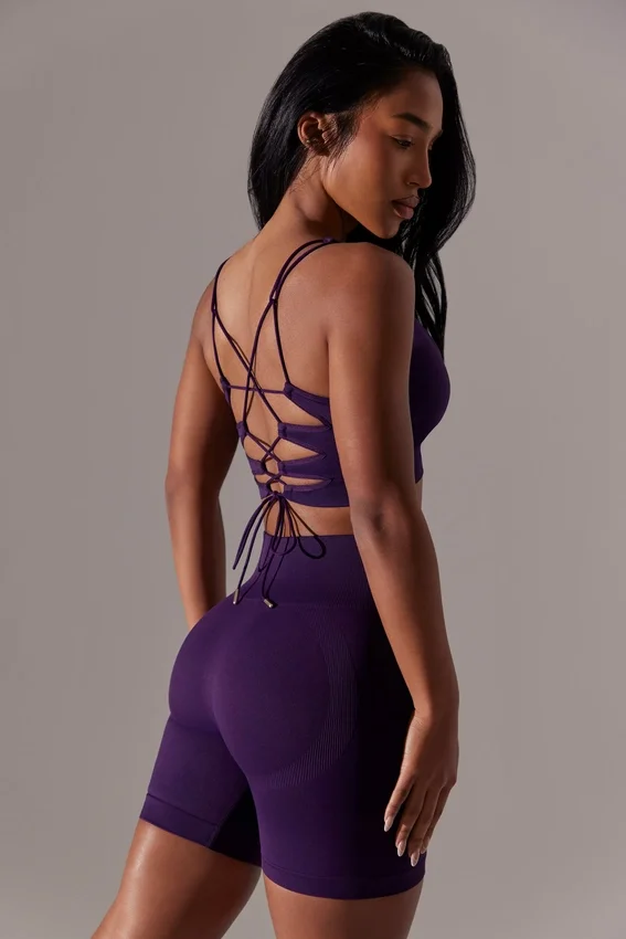 Shorts da ciclista a vita alta Super Sculpt in viola Shorts da ciclista a vita alta Super Sculpt in viola