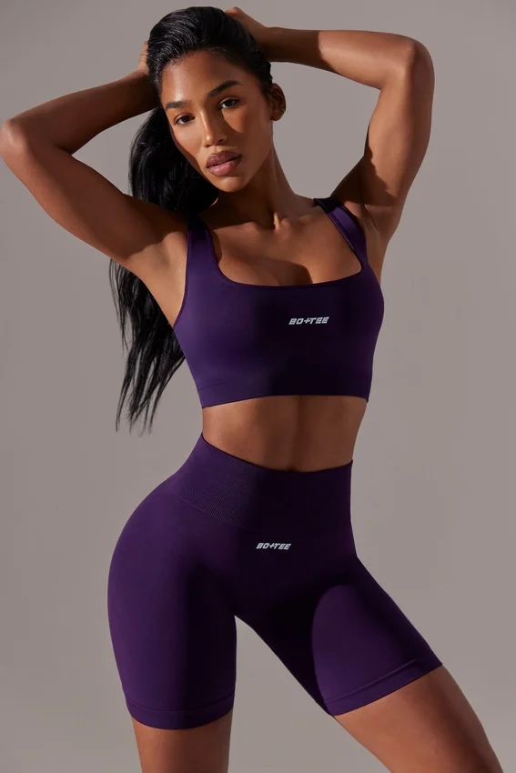 Shorts da ciclista a vita alta Super Sculpt in viola Shorts da ciclista a vita alta Super Sculpt in viola