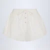 Shorts Elsie in popeline di cotone con lacci sul davanti, colore bianco Shorts Elsie in popeline di cotone con lacci sul davanti, colore bianco