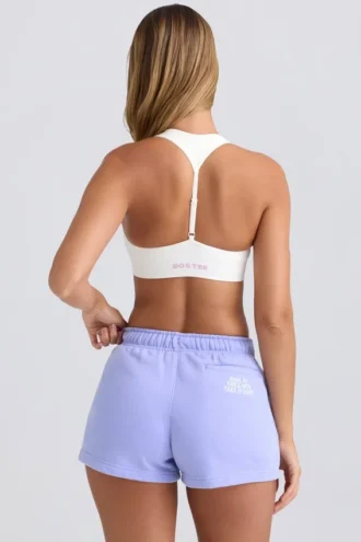 Shorts in felpa a vita media in blu pervinca