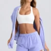 Shorts in felpa a vita media in blu pervinca Shorts in felpa a vita media in blu pervinca