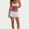 Shorts mini elasticizzati in jersey spazzolato, colore grigio nebbia Shorts mini elasticizzati in jersey spazzolato, colore grigio nebbia