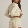 Shorts pigiama Maphie in modal con bordi arricciati e stampa a limoni Shorts pigiama Maphie in modal con bordi arricciati e stampa a limoni