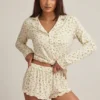 Shorts pigiama Maphie in modal con bordi arricciati e stampa a limoni Shorts pigiama Maphie in modal con bordi arricciati e stampa a limoni
