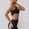 Shyla Vestito corto in jersey elasticizzato con ruches e cut-out, nero Shyla Vestito corto in jersey elasticizzato con ruches e cut-out, nero