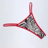 Slip a perizoma Camogli con stampa zebrata